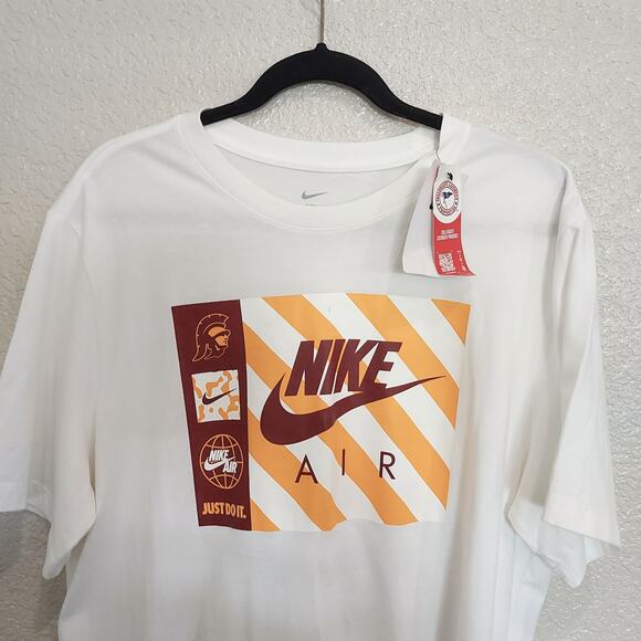 Nike USC White Crew Neck Short Sleeve T-Shirt Size XL - Picture 2 of 9